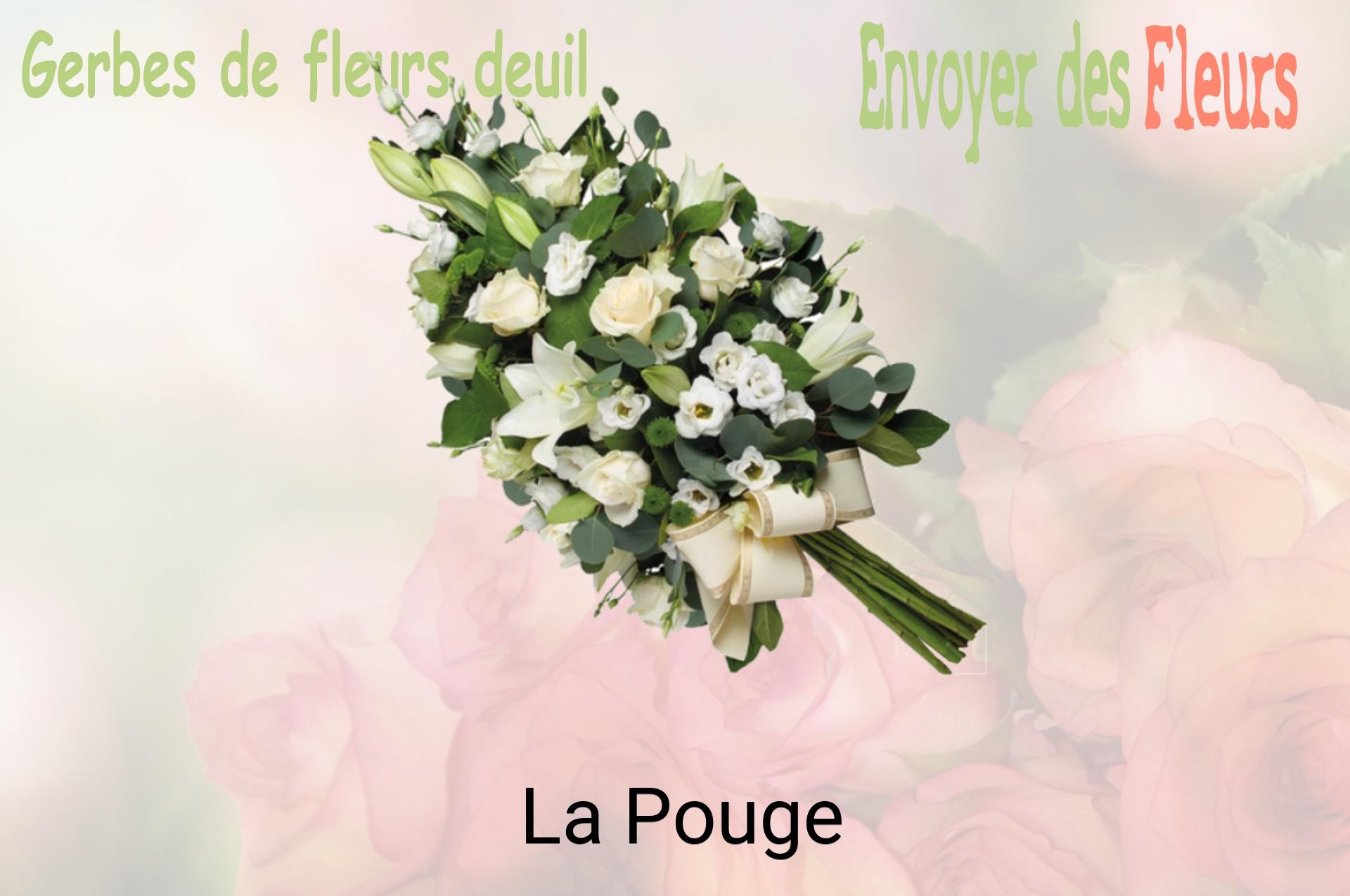 Gerbe de fleurs de deuil livrée à La Pouge